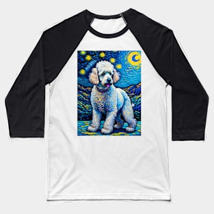 Poodle in starry night Baseball T-Shirt